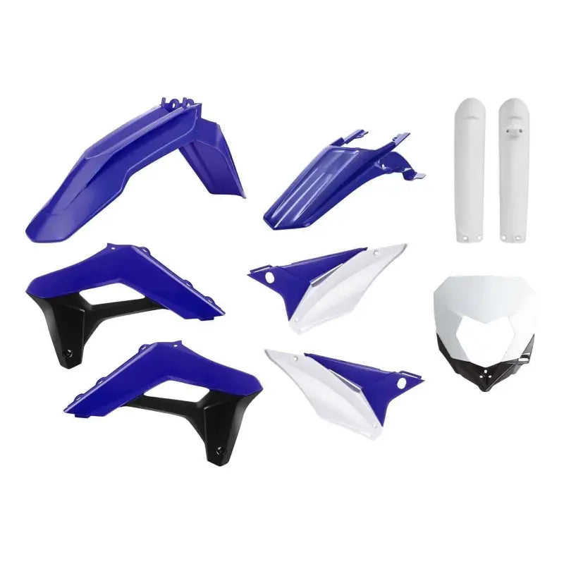 2019 Yamaha YZ450F powersports body parts kit in blue and white plastic