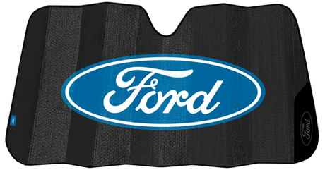 003858R01 Plasticolor Ford Black Matte Accordion Sunshade - Windshield Shade