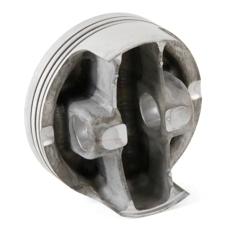 Cutaway of aluminum piston for engine, part of 01.2409.A piston kit, perfect for RV & truck parts