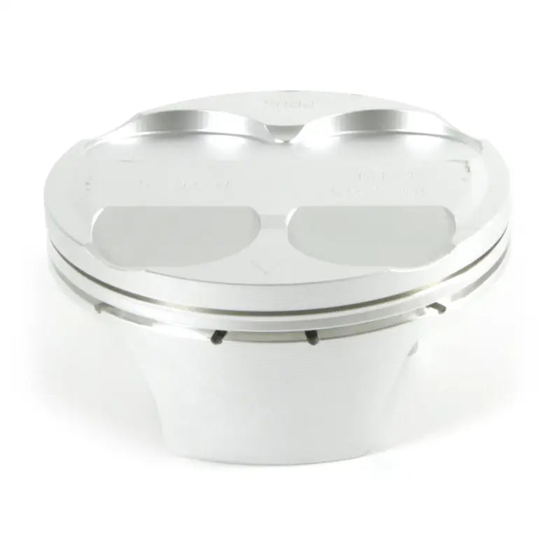 Shiny silver piston kit with valve reliefs and ring grooves for RV and truck parts