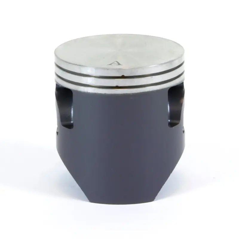 Automotive piston with three grooves and dark gray skirt from piston kit for KTM bikes