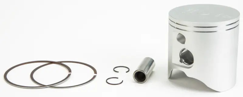 Disassembled forged Nikasil piston kit with rings, pin, and clips for Husqvarna KTM