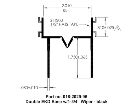 Double EKD Base with 1-3/4 inch Wiper in Black, versatile for RV, automotive, powersports, off-road, marine, truck accessories, exterior, truck bed, interior, rv parts, Jacks & Levelers, AVADA - Best Sellers