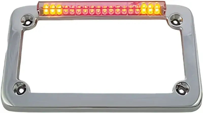 02601 Led License Plate Frame Chrome W/Turn Signals - LED