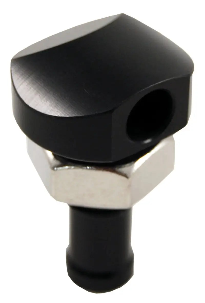 04-03-001 Billet Thru Hull Water Fitting Black 3/8’’ 90 Deg. - Thru-Hull Fittings