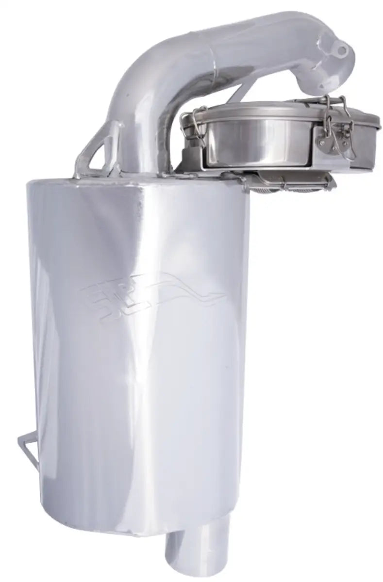 Polished metal silencer w trail for Trail Chef Mount on 09-341 Silencer W Trail S D