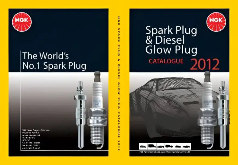 NGK Spark Plug and Diesel Glow Plug Catalogue 2012 showcasing spark plugs with NGK branding.
