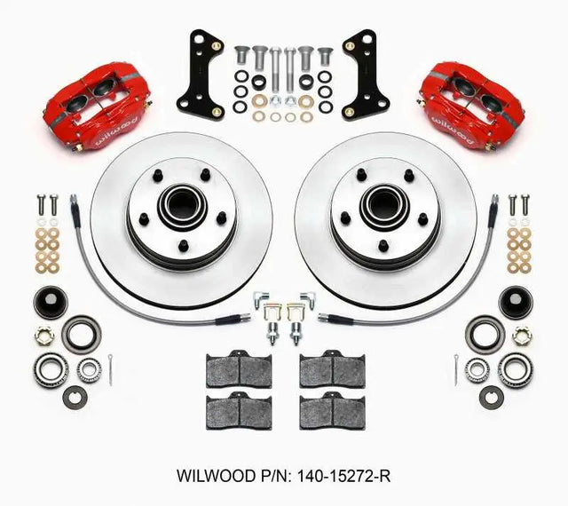Wilwood 140-15272-R Wilwood Forged Dynalite-M Front Kit 11.00in 1 PC Rotor&Hub Red 67-69 Camaro 64-72 Nova Chevelle