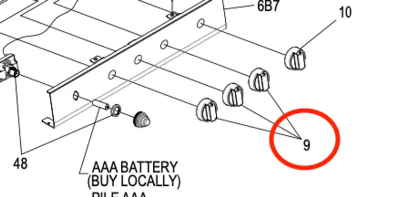 140339 Suburban Mfg Knob Burner Black - Stove Control