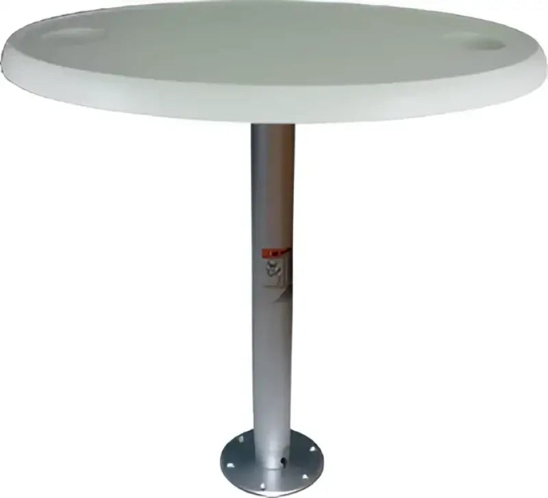 Springfield table package with round white table and cup holders for easy stowing