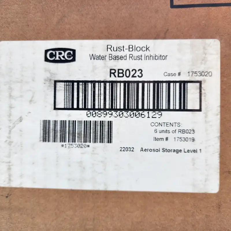 1753020 CRC Rust Block Aerosol - And Corrosion Inhibitor