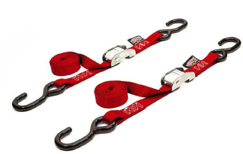 22261LOGO Powertye Tie-Down Cam S-Hook 1 InchX5.5' Red Pair - RV and Auto Parts