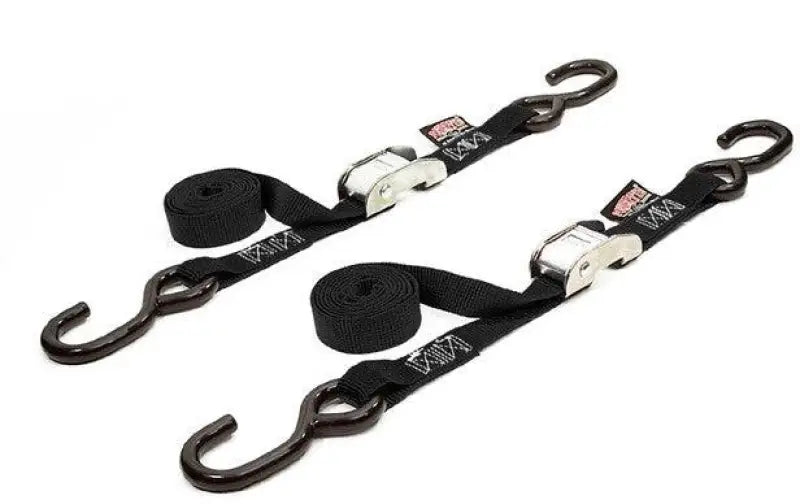 22262LOGO Powertye Tie-Down Cam S-Hook 1 InchX5.5' Black Pair - RV and Auto Parts