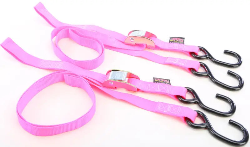 22267 Powertye Tie-Down Cam S-Hook 1"X5.5' Pink Pair