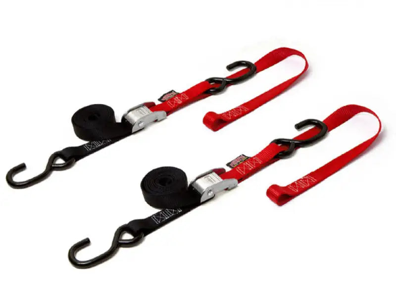 POWERTYE Tie Down Cam S Hook Soft Tye 1"X6' Black/Red Pair