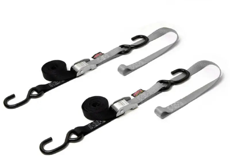 23624 BK/CHRM Powertye Tie-Down Cam S-Hook Soft-Tye 1"X6' Black/Silver Pair