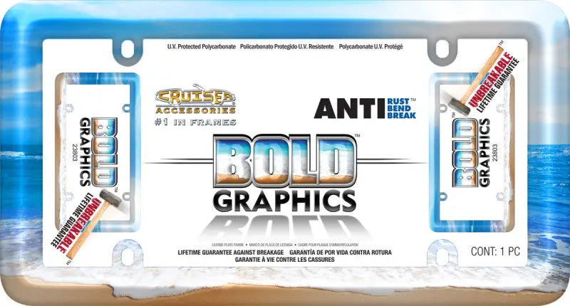 23803 Cruiser Bold Graphics Beach - License Plate Frame