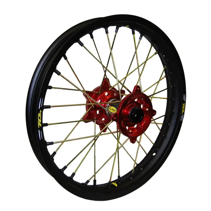 24-1317242 Pro-Wheel Wheel Rear 1.85X19 Red Hub Blk Rim/Gld Spoke/Blk Nipple - RV and Auto Parts