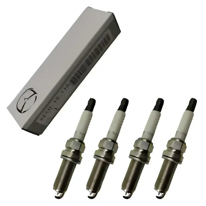 Four NGK Mazda spark plugs with box for 2014-2016 Mazda 3 improving fuel efficiency