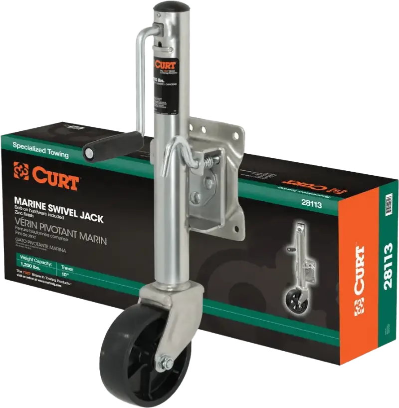 28113 Curt Marinetrailerjack 6 Inch Wheel1,200Lbs10 Inch Travel - RV and Auto Parts