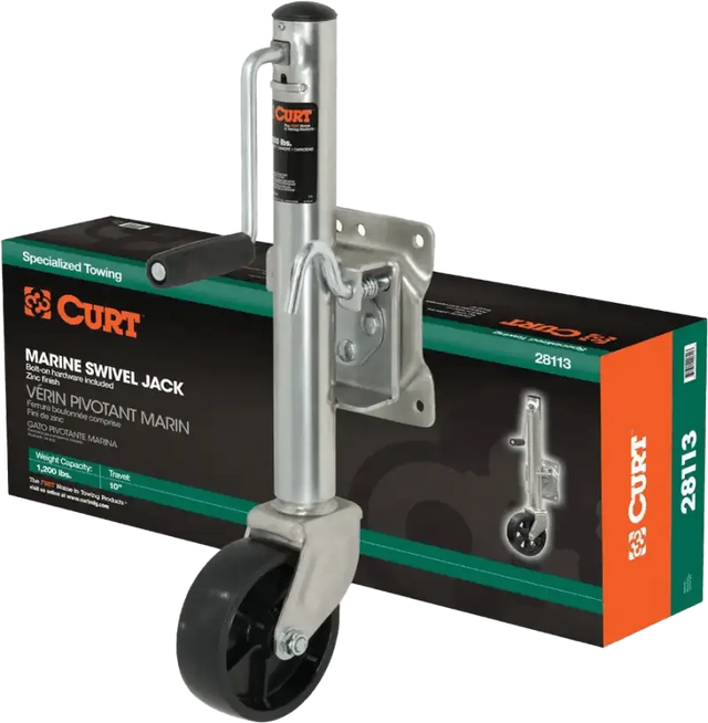 28113 Curt Marinetrailerjack 6 Inch Wheel1,200Lbs10 Inch Travel - RV and Auto Parts