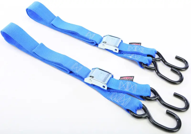 28623 Powertye Tie-Down Cam S-Hook 1.5"X5.5' Blue Pair