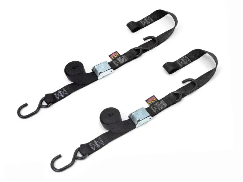 29624 Powertye Tie-Down Cam S-Hook Soft-Tye 1.5 InchX6' Black/Silver - RV and Auto Parts