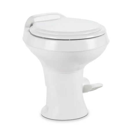 Dometic 300-Ss /Rt/White toilet, high-quality construction, stainless steel hardware, easy installation, RV, trailers, easy-to-clean porcelain bowl, full residential size seat, efficient 360-degree flush, ergonomic height, comfort, convenience, RV, Automotive, Powersports, off-road, marine, exterior, truck accessories, interior, truck bed, rv parts, Inside RV, RV Parts Shop, Exterior Parts & Accessories, RV Sanitation Sewer Hoses waste valves holding tanks, AVADA - Best Sellers