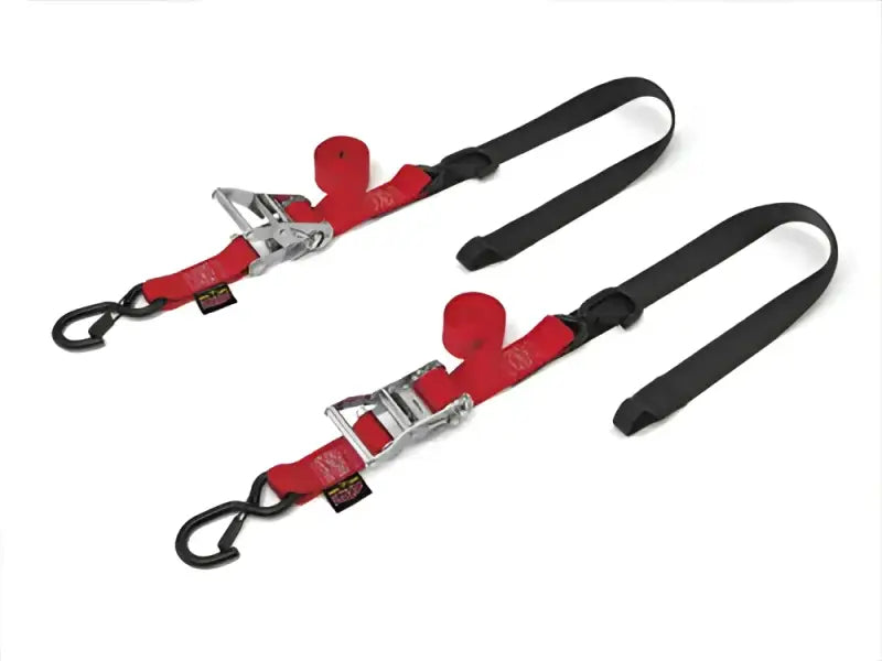 30571-ST Powertye Tie-Down Rat Sec Hook Soft-Tye 1.5"X6.5' Red/Black Pair