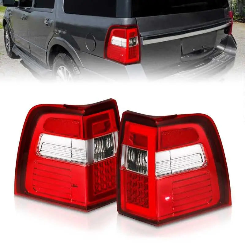 ANZO 311410 ANZO 07-17 For Expedition LED Taillights w/ Light Bar Chrome Housing Red/Clear Lens