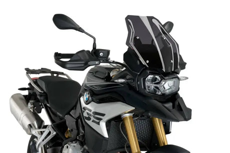 BMW GS motorcycle with 3769F Windscreen Touring Dark Smoke for better riding style