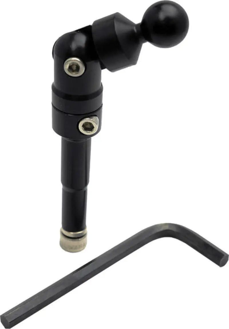 Black techmount fork cap mount with adjustable handlebar, ball joint, and hex key for BMW