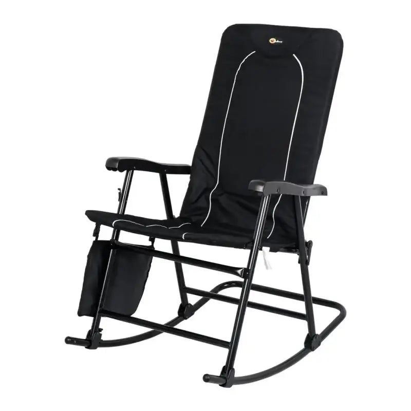 49597H Faulkner Dakota Folding Rocking Chair in black for outdoor use.