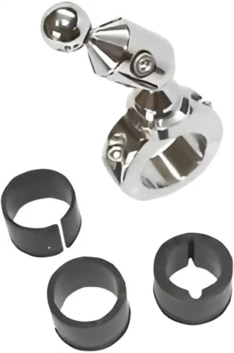 Chrome steering wheel spinner knob with mounting rings for bar mount systems 5-30912CP Techmount