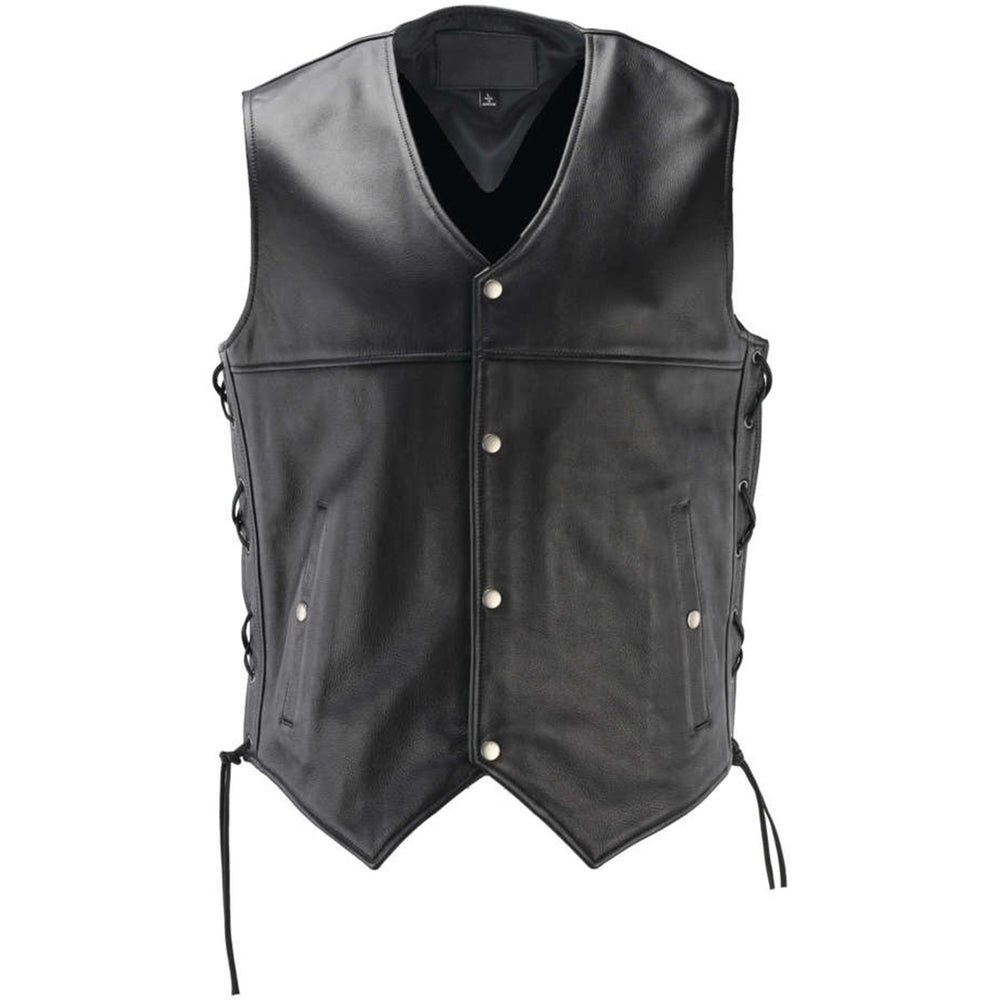 River Road Old Skool Leather Vest Black - 2XL - 094435