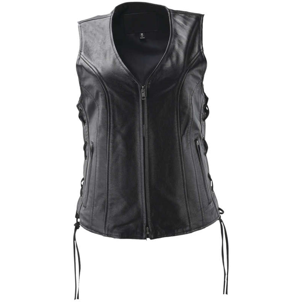 River Road Sapphire Leather Vest Black Womens - XL - 094447
