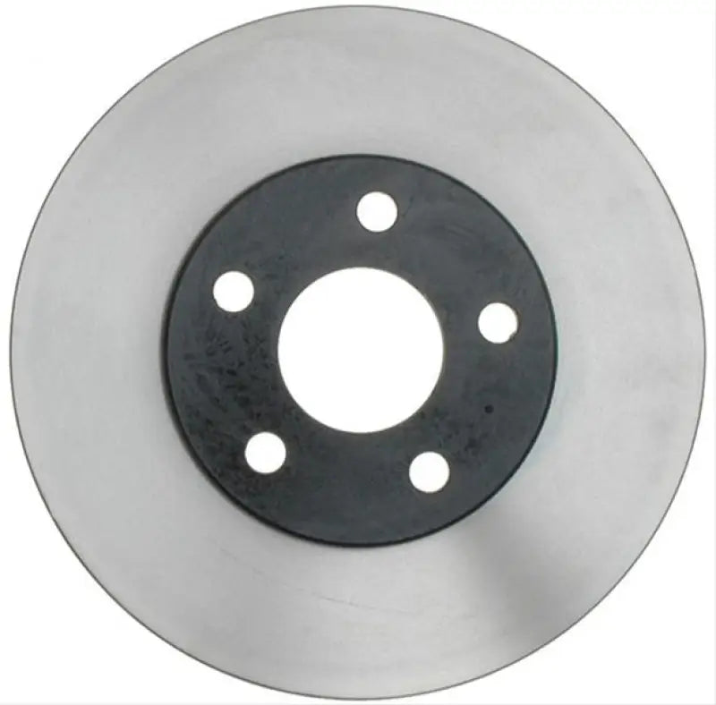 Silver raybestos disc brake rotor with black center for smooth stopping performance