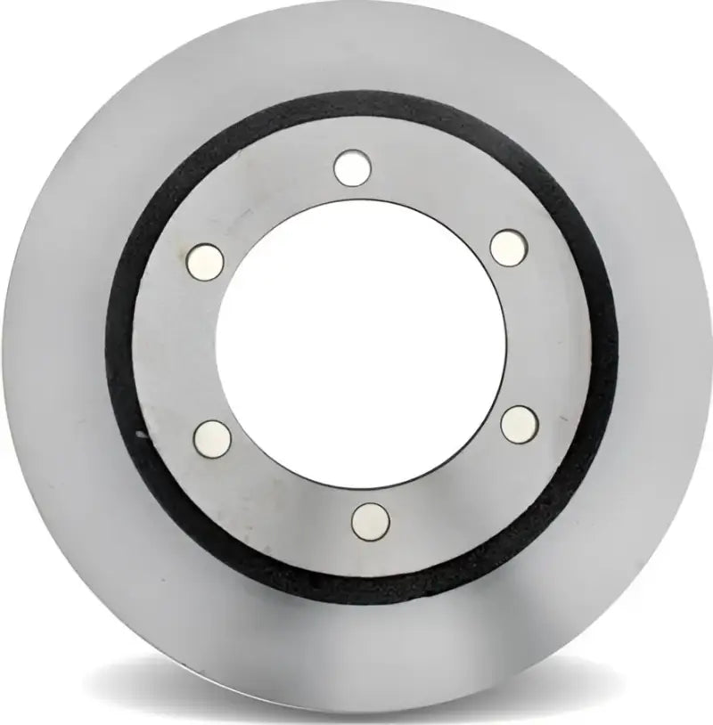 Raybestos disc brake rotor with six-bolt pattern for automotive braking systems