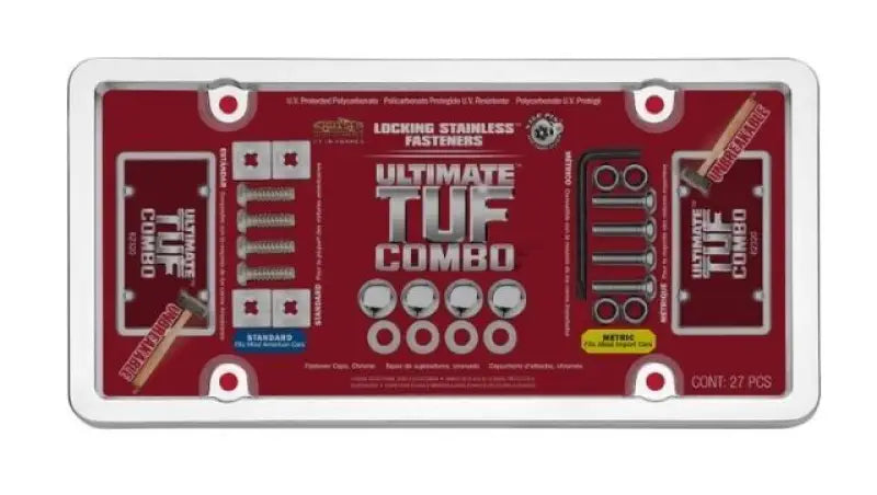 Cruiser novelty plate lock kit with plate lock chrom for easy license plate fastening