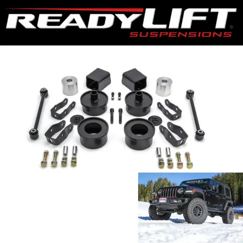 69-6826 Readylift 2.5' Lift Kit for Sahara model enhancing off-road and on-road performance, high-quality construction, suitable for RV, automotive, powersports, off-road, marine, exterior, truck accessories, interior, truck bed, RV parts, Suspension, AVADA - Best Sellers, Must Haves