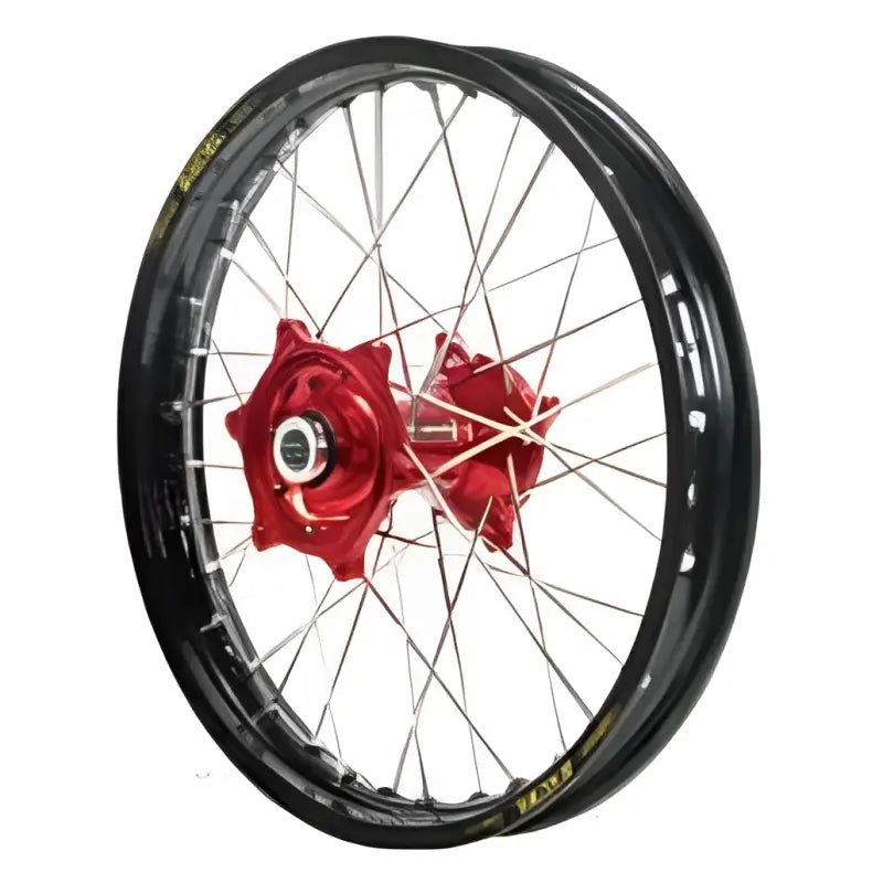 70-3063RB Dubya Rear Wheel 2.15 X 19 Red Haan Hub Black Rim - Wheels