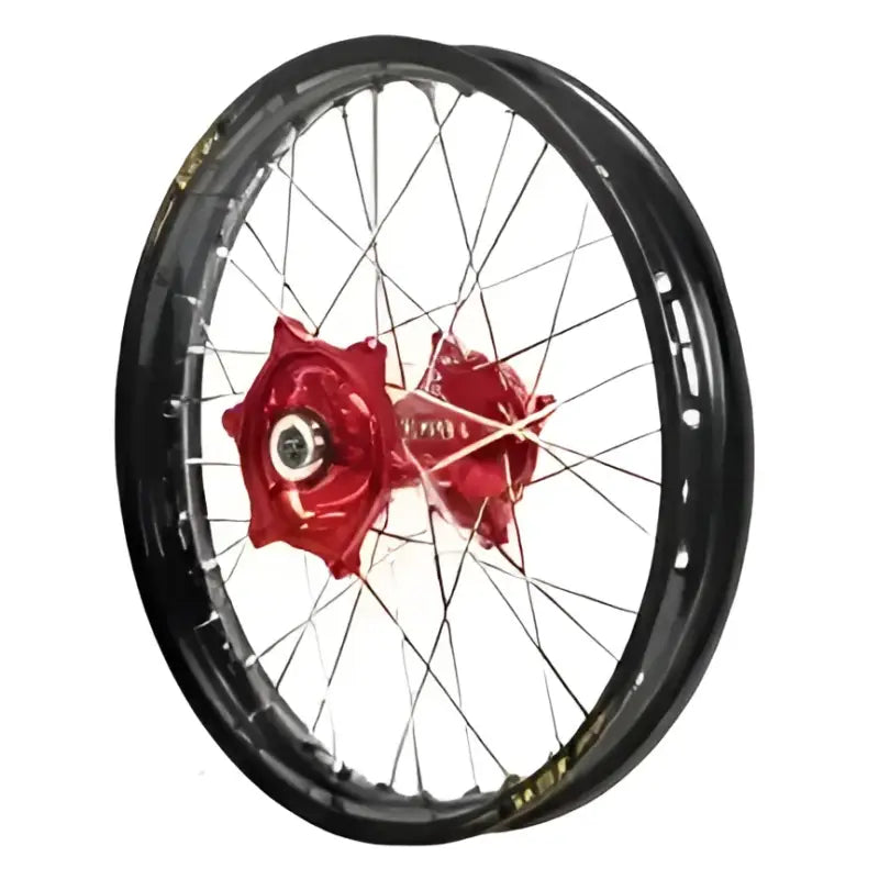 70-3063RB Dubya Rear Wheel 2.15 X 19 Red Haan Hub Black Rim - Wheels