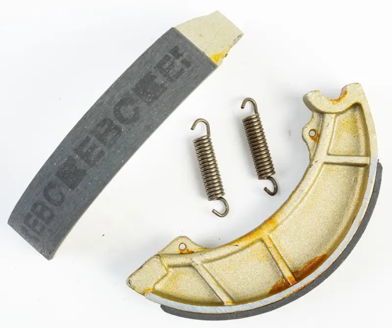 Automotive brake shoes and lining kit with springs for better stopping power and organic brake pads