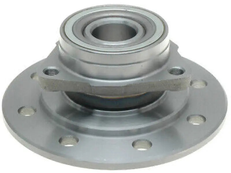 Silver Raybestos wheel hub assembly showing a durable wheel hub for cars