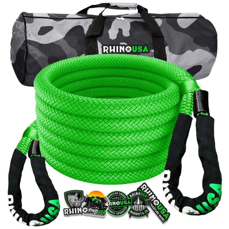 Rhino USA Kinetic Energy Recovery Rope (1In X 30Ft) Green - Rhino USA