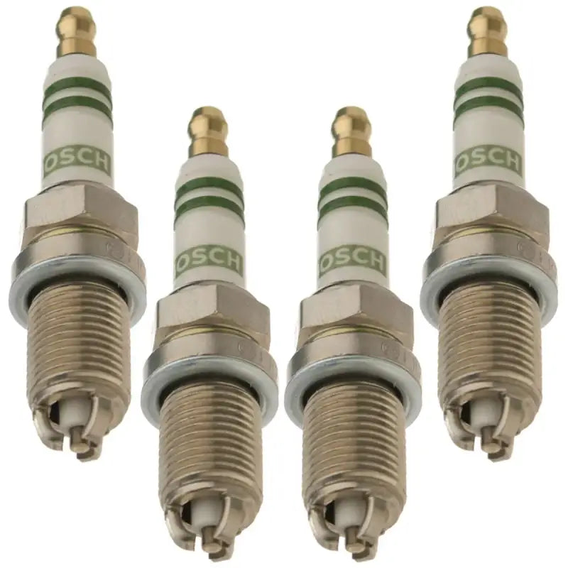 7407 Bosch Spark Plug set, premium ignition for enhanced performance, improved fuel efficiency, and smoother acceleration.