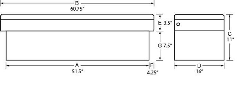 Tradesman Aluminum Economy Cross Bed Low-Profile Truck Tool Box (60in.) - Black - 7111002LP