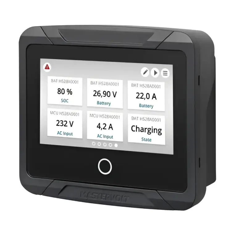 Mastervolt Easyview 5 touch screen monitor displaying electrical system data for efficient monitoring.