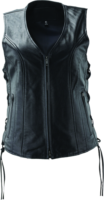 River Road Sapphire Leather Vest Black Womens - Large - 094446