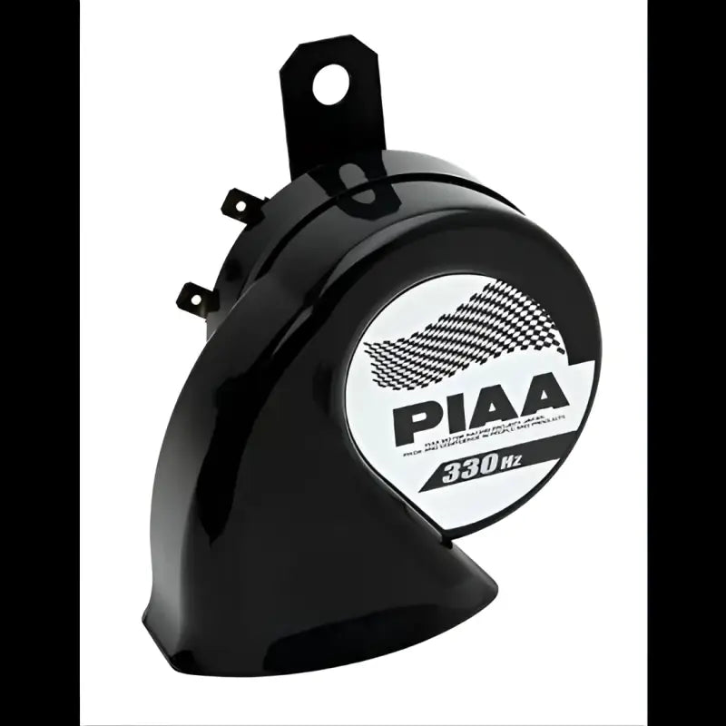 Black 85115 Valeo 85115 Superior Bass Horn with PIAA logo and 330Hz label, designed for powerful and crystal-clear vehicle sound.